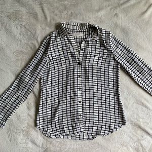 Loft Black and White Blouse
